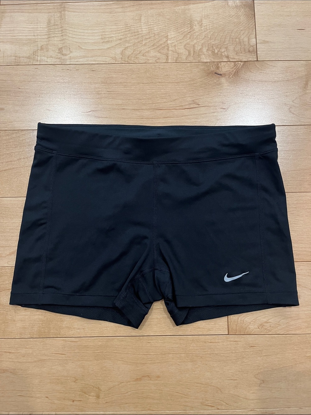 Nike Women's Black Athletic Training Shorts with Reflective Swoosh